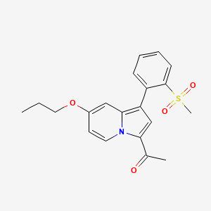 1-(1-(2-(Methylsulfonyl)phenyl)-7-propoxyindolizin-3-yl)ethanone chemical structure (CAS 1619994-68-1)