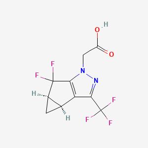 2-((3bS,4aR)-5,5-Difluoro-3-(trifluoromethyl)-3b,4,4a,5-tetrahydro-1H-cyclopropa[3,4]cyclopenta[1,2-c]pyrazol-1-yl)acetic acid chemical structure (CAS 1620056-83-8)