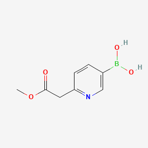 (6-(2-Methoxy-2-oxoethyl)pyridin-3-yl)boronic acid chemical structure (CAS 1620319-80-3)