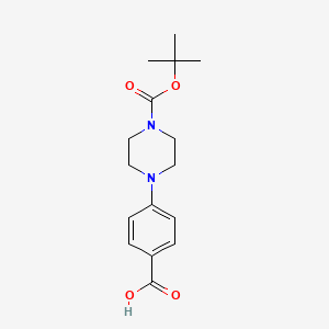 4-(4-(tert-Butoxycarbonyl)piperazin-1-yl)benzoic acid chemical structure (CAS 162046-66-4)