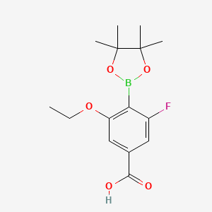 3-Ethoxy-5-fluoro-4-(4,4,5,5-tetramethyl-1,3,2-dioxaborolan-2-yl)benzoic acid chemical structure (CAS 1620678-10-5)