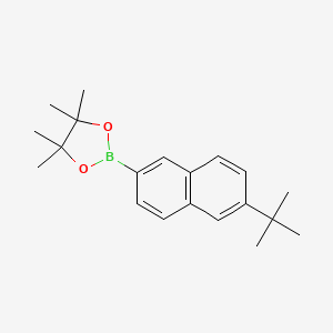 2-(6-(tert-Butyl)naphthalen-2-yl)-4,4,5,5-tetramethyl-1,3,2-dioxaborolane chemical structure (CAS 1620789-31-2)