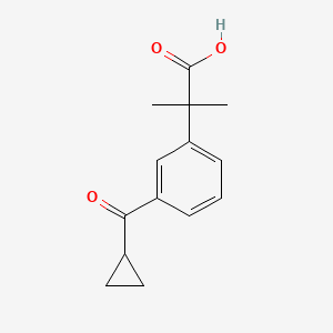 2-(3-(Cyclopropanecarbonyl)phenyl)-2-methylpropanoic acid chemical structure (CAS 162096-56-2)