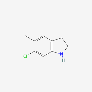6-Chloro-5-methylindoline chemical structure (CAS 162100-44-9)