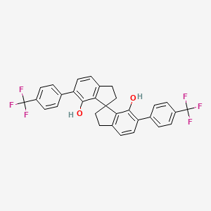 (S)-6,6'-Bis(4-(trifluoromethyl)phenyl)-2,2',3,3'-tetrahydro-1,1'-spirobi[indene]-7,7'-diol chemical structure (CAS 1621066-71-4)