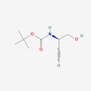 (R)-tert-Butyl (1-hydroxybut-3-yn-2-yl)carbamate chemical structure (CAS 162107-49-5)