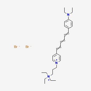 4-(6-(4-(Diethylamino)phenyl)hexa-1,3,5-trien-1-yl)-1-(3-(triethylammonio)propyl)pyridin-1-ium bromide chemical structure (CAS 162112-35-8)