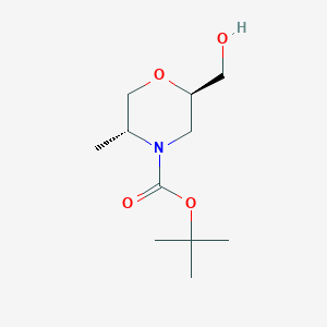 tert-Butyl (2R,5R)-2-(hydroxymethyl)-5-methylmorpholine-4-carboxylate chemical structure (CAS 1621165-22-7)