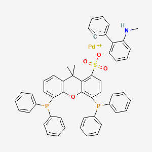Methanesulfonato[9,9-dimethyl-4,5-bis(diphenylphosphino)xanthene](2'-methylamino-1,1'-biphenyl-2-yl)palladium(II) chemical structure (CAS 1621274-19-8)