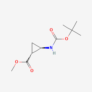 (1R,2R)-rel-Methyl 2-((tert-butoxycarbonyl)amino)cyclopropanecarboxylate chemical structure (CAS 162129-55-7)