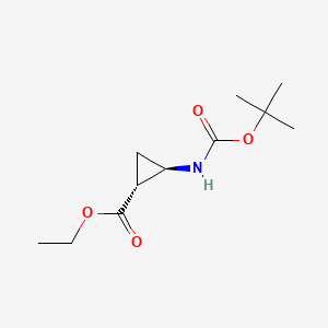 trans-Ethyl 2-((tert-butoxycarbonyl)amino)cyclopropanecarboxylate chemical structure (CAS 162129-60-4)