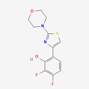 2,3-Difluoro-6-(2-morpholinothiazol-4-yl)phenol chemical structure (CAS 1621375-40-3)