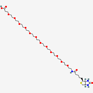 41-Oxo-45-((3aS,4S,6aR)-2-oxohexahydro-1H-thieno[3,4-d]imidazol-4-yl)-4,7,10,13,16,19,22,25,28,31,34,37-dodecaoxa-40-azapentatetracontanoic acid chemical structure (CAS 1621423-14-0)