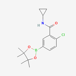 2-Chloro-N-cyclopropyl-5-(4,4,5,5-tetramethyl-1,3,2-dioxaborolan-2-yl)benzamide chemical structure (CAS 1621438-71-8)