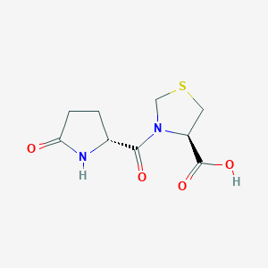 (R)-3-((R)-5-Oxopyrrolidine-2-carbonyl)thiazolidine-4-carboxylic acid chemical structure (CAS 162148-17-6)