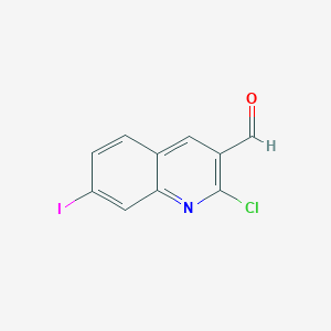 2-Chloro-7-iodoquinoline-3-carbaldehyde chemical structure (CAS 1621615-08-4)