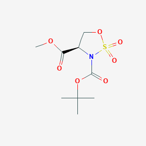 3-(tert-Butyl) 4-methyl (R)-1,2,3-oxathiazolidine-3,4-dicarboxylate 2,2-dioxide chemical structure (CAS 1621706-89-5)