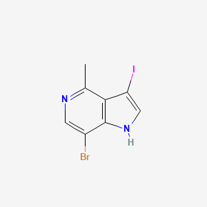 7-Bromo-3-iodo-4-methyl-1H-pyrrolo[3,2-c]pyridine chemical structure (CAS 1621963-71-0)