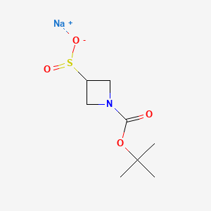 Sodium 1-(tert-butoxycarbonyl)azetidine-3-sulfinate chemical structure (CAS 1622013-57-3)
