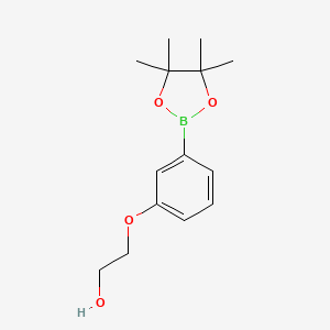 2-(3-(4,4,5,5-Tetramethyl-1,3,2-dioxaborolan-2-yl)phenoxy)ethan-1-ol chemical structure (CAS 1622068-65-8)