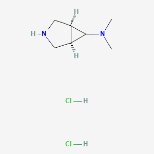 rel-(1R,5S,6s)-N,N-dimethyl-3-azabicyclo[3.1.0]hexan-6-amine dihydrochloride chemical structure (CAS 1622351-34-1)