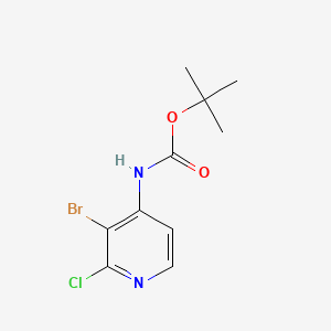 tert-Butyl (3-bromo-2-chloropyridin-4-yl)carbamate chemical structure (CAS 1622407-11-7)