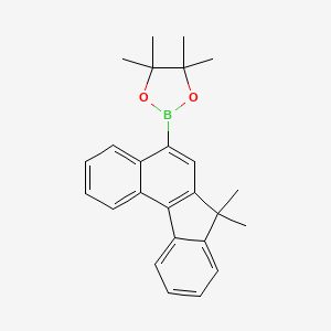 2-(7,7-Dimethyl-7H-benzo[c]fluoren-5-yl)-4,4,5,5-tetramethyl-1,3,2-dioxaborolane chemical structure (CAS 1622451-76-6)