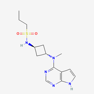 N-(cis-3-(Methyl(7H-pyrrolo[2,3-d]pyrimidin-4-yl)amino)cyclobutyl)propane-1-sulfonamide chemical structure (CAS 1622902-68-4)