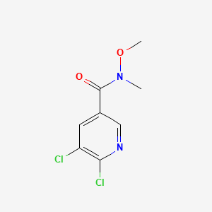 5,6-Dichloro-N-methoxy-N-methylpyridine-3-carboxamide chemical structure (CAS 162327-73-3)