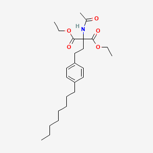 Diethyl 2-acetamido-2-(4-octylphenethyl)malonate chemical structure (CAS 162358-08-9)
