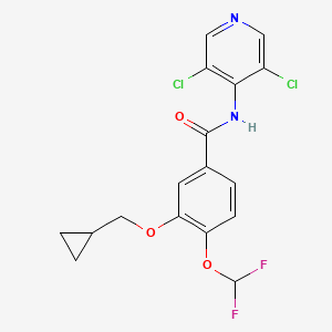 3-(Cyclopropylmethoxy)-N-(3,5-dichloropyridin-4-yl)-4-(difluoromethoxy)benzamide chemical structure (CAS 162401-32-3)
