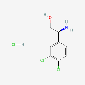 (S)-2-Amino-2-(3,4-dichlorophenyl)ethanol hydrochloride chemical structure (CAS 1624261-51-3)