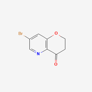 7-Bromo-2H-pyrano[3,2-b]pyridin-4(3H)-one chemical structure (CAS 1624261-71-7)