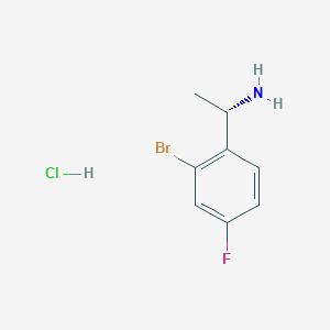 (S)-1-(2-Bromo-4-fluorophenyl)ethanamine hydrochloride chemical structure (CAS 1624261-91-1)