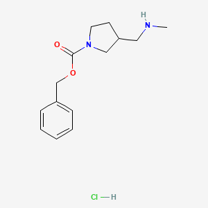 Benzyl 3-((methylamino)methyl)pyrrolidine-1-carboxylate hydrochloride chemical structure (CAS 1624262-40-3)