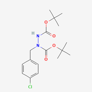 Di-tert-butyl 1-(4-chlorobenzyl)hydrazine-1,2-dicarboxylate chemical structure (CAS 1624262-64-1)