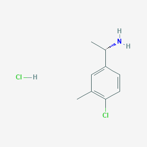 (S)-1-(4-Chloro-3-methylphenyl)ethanamine hydrochloride chemical structure (CAS 1624272-56-5)