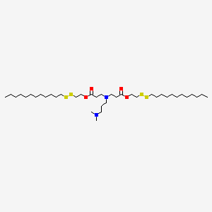 Bis(2-(dodecyldisulfaneyl)ethyl) 3,3'-((3-(dimethylamino)propyl)azanediyl)dipropionate chemical structure (CAS 1624618-02-5)