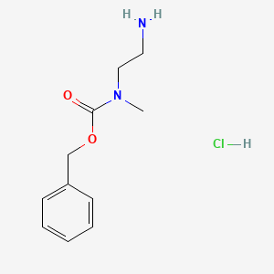 Benzyl (2-aminoethyl)(methyl)carbamate hydrochloride chemical structure (CAS 162576-01-4)
