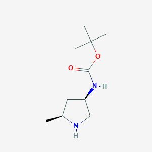 tert-Butyl ((3R,5S)-5-methylpyrrolidin-3-yl)carbamate chemical structure (CAS 1626343-40-5)