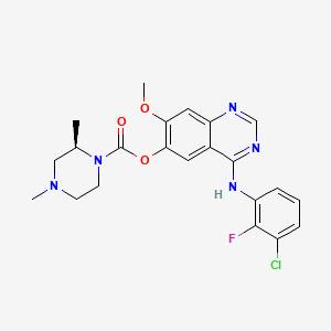 (R)-4-((3-Chloro-2-fluorophenyl)amino)-7-methoxyquinazolin-6-yl 2,4-dimethylpiperazine-1-carboxylate chemical structure (CAS 1626387-80-1)