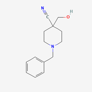 1-Benzyl-4-(hydroxymethyl)piperidine-4-carbonitrile chemical structure (CAS 162686-53-5)