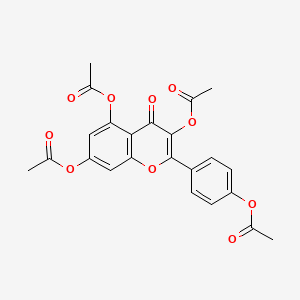 2-(4-Acetoxyphenyl)-4-oxo-4H-chromene-3,5,7-triyl triacetate chemical structure (CAS 16274-11-6)