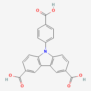 9-(4-Carboxyphenyl)-9H-carbazole-3,6-dicarboxylic acid chemical structure (CAS 1627605-99-5)