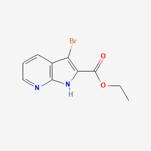 Ethyl 3-bromo-1H-pyrrolo[2,3-b]pyridine-2-carboxylate chemical structure (CAS 1627833-44-6)