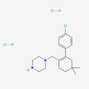 1-((4'-Chloro-5,5-dimethyl-3,4,5,6-tetrahydro-[1,1'-biphenyl]-2-yl)methyl)piperazine dihydrochloride chemical structure (CAS 1628047-87-9)