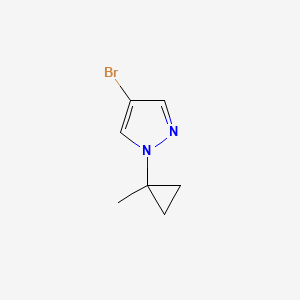 4-Bromo-1-(1-methylcyclopropyl)-1H-pyrazole chemical structure (CAS 1628214-21-0)