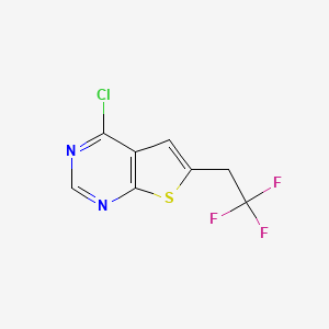 4-Chloro-6-(2,2,2-trifluoroethyl)thieno[2,3-d]pyrimidine chemical structure (CAS 1628317-85-0)