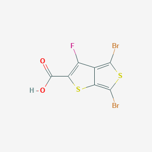 4,6-Dibromo-3-fluorothieno[3,4-b]thiophene-2-carboxylic acid chemical structure (CAS 1628427-36-0)