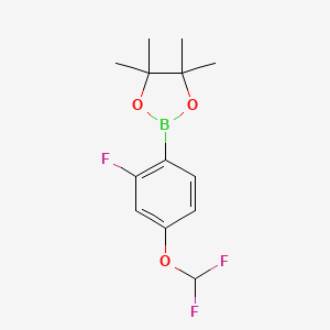 2-(4-(Difluoromethoxy)-2-fluorophenyl)-4,4,5,5-tetramethyl-1,3,2-dioxaborolane chemical structure (CAS 1628442-55-6)